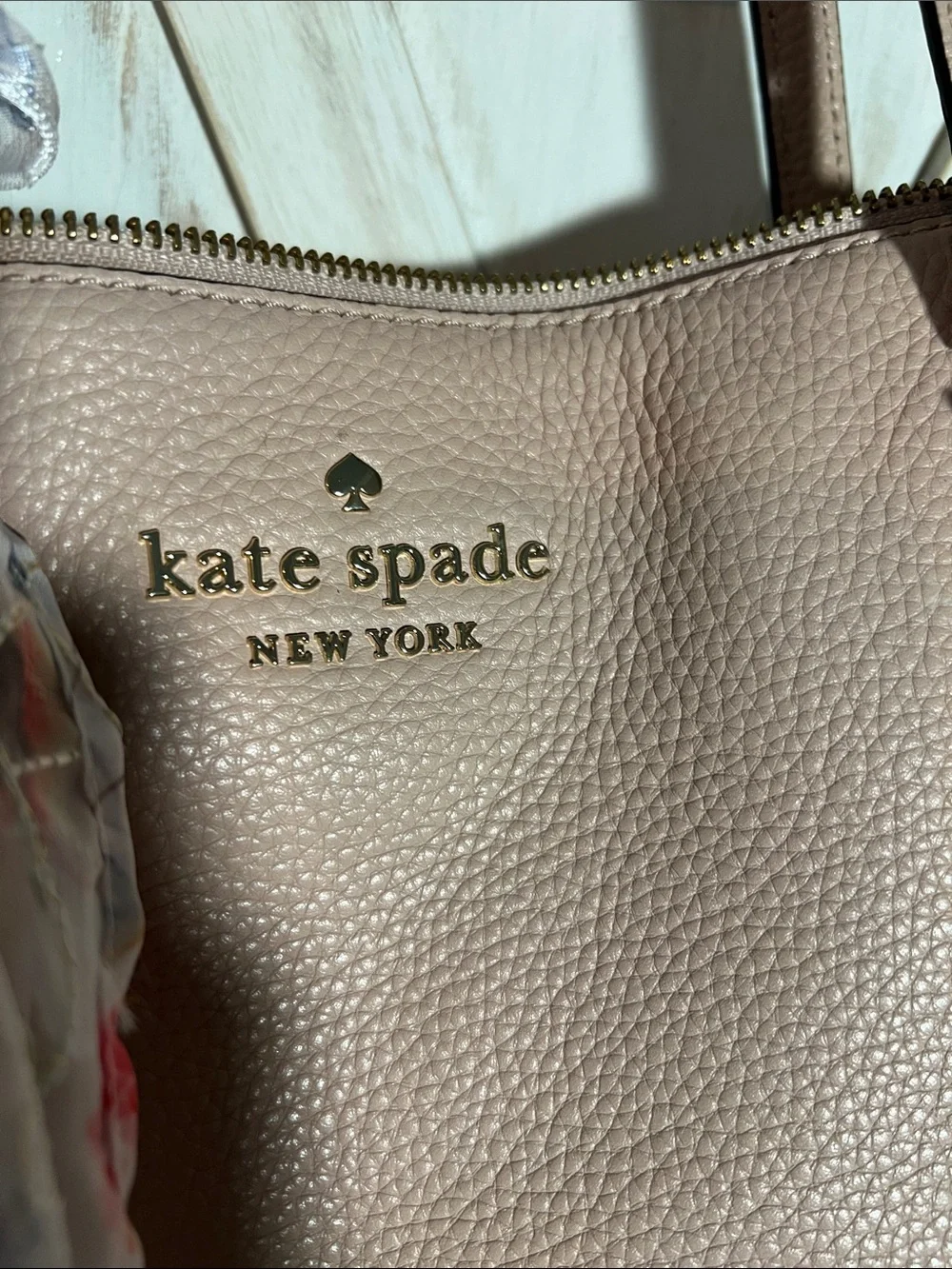 kate spade Pebbled Leather Tote in Blush